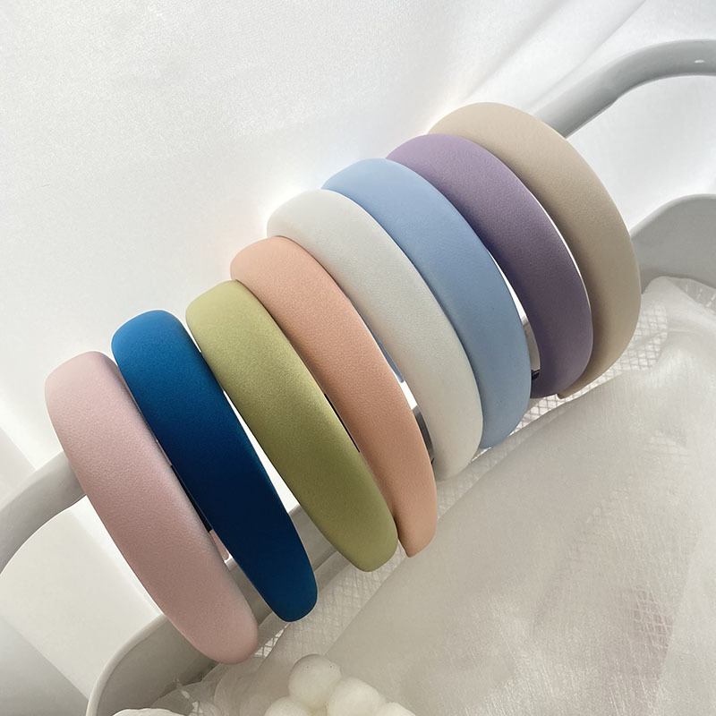 Solid Color Korean Satin Headband Ins Simple Internet Celebrity Korean Temperament Girl Wide Brim Hair Pressing Hairpin Versatile Headband