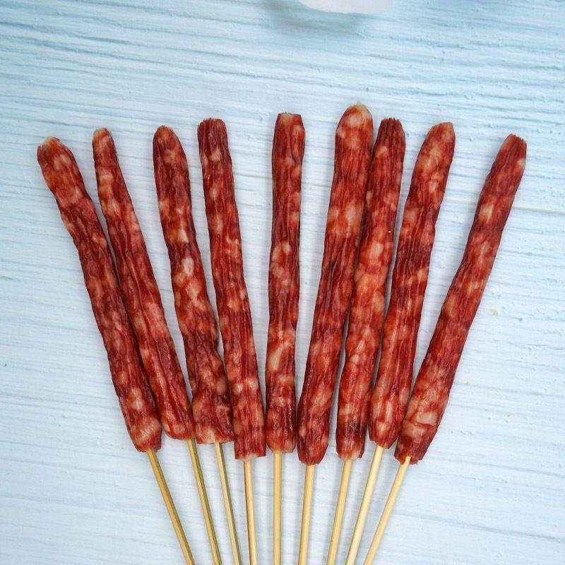 千腊村腊肠串烧烤食材香肠串冷冻油炸小吃食材约 30串/包 10包/箱