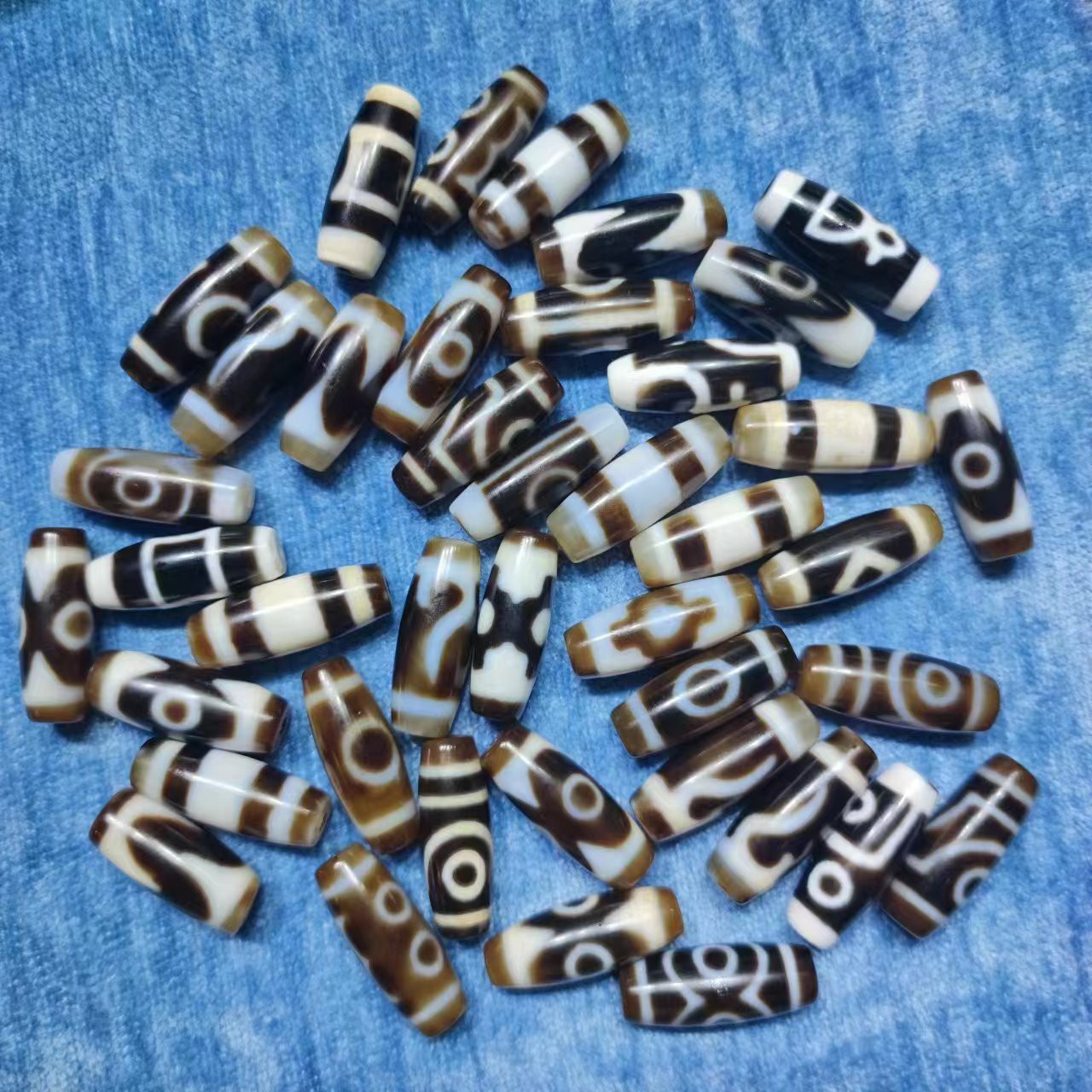 熊猫坛城莲花三眼线珠金钱如意钩两眼天地宝瓶财神玛瑙天珠台湾渗