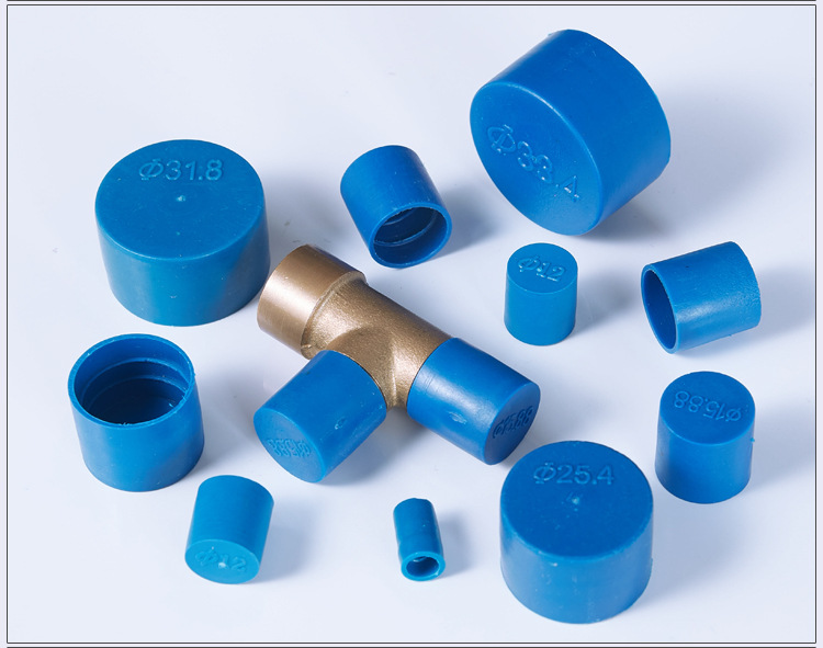 蓝色塑料管套内螺纹保护盖圆钢管塑料套防撞帽保护盖管帽封头闷盖
