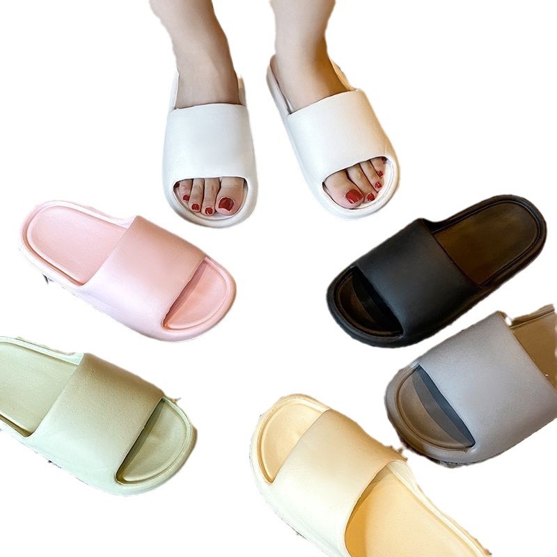 Slip-on Slippers Men's Summer Home Thick Bottom Home Non-Slip Bathroom Bath Sandals Women's Mute Slippers