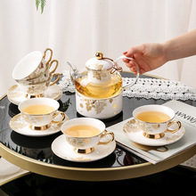美道 金秋之恋 轻奢下午茶壶套装蜡烛加热玻璃壶煮花茶水果茶茶具