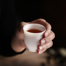 德化白瓷素烧茶杯陶瓷单杯品茗杯茶具功夫个人杯茶盏羊脂玉主人杯