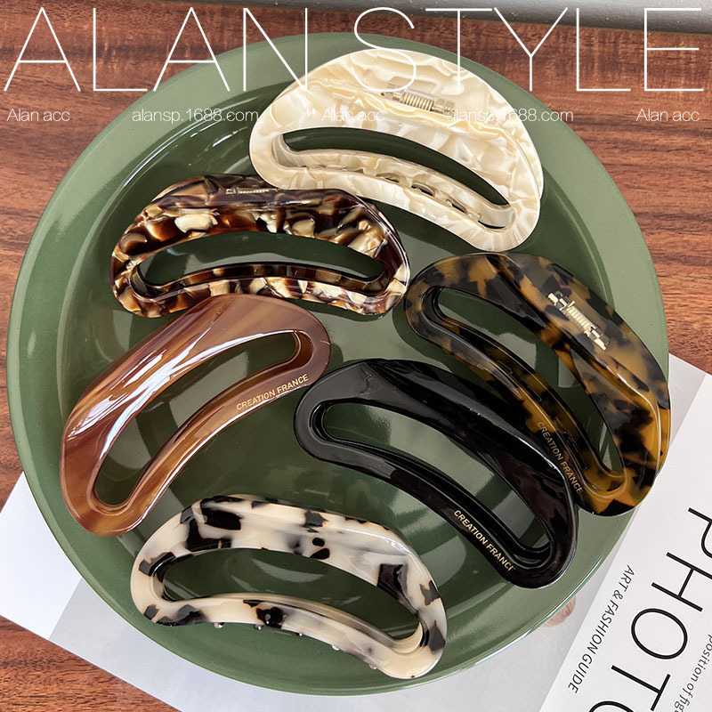 Alan Japanese and Korean Affordable Luxury Style French Acetate Arc Hair Claw Hair Clip Shark Clip Large Hair Claw Headdress Wholesale Women