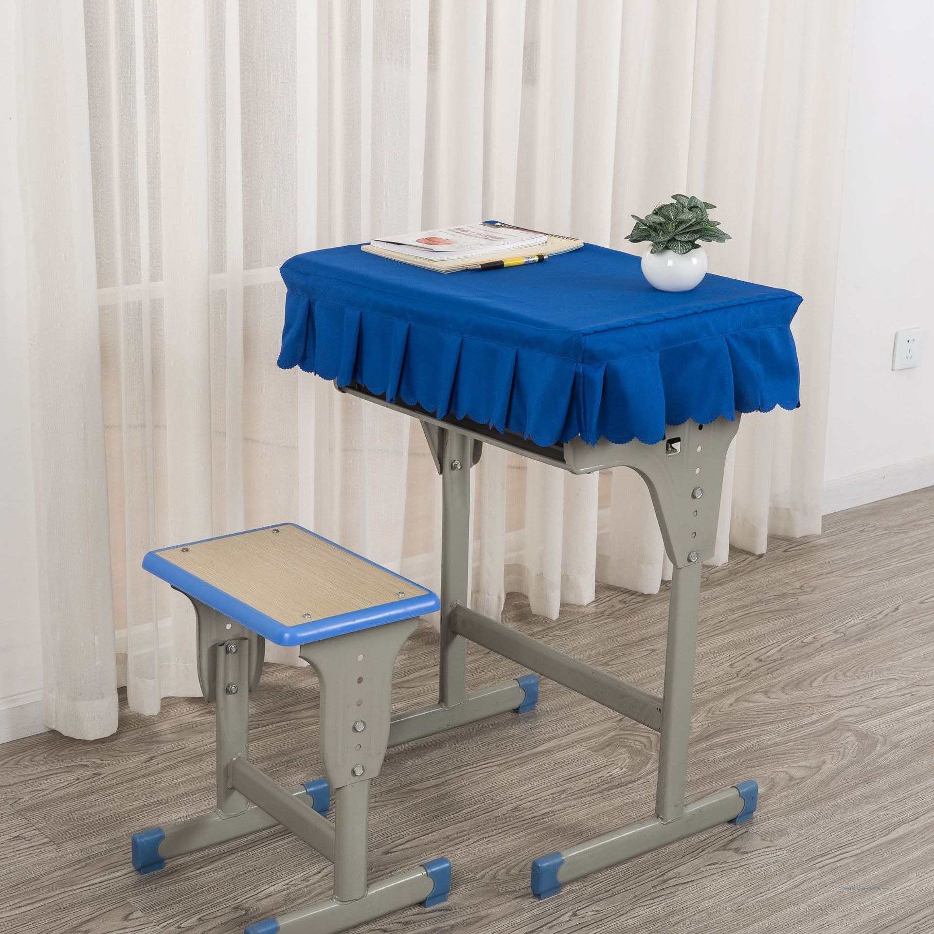 小学生桌布学校课桌套 教室学习课桌罩课桌套书有裙无边60x40