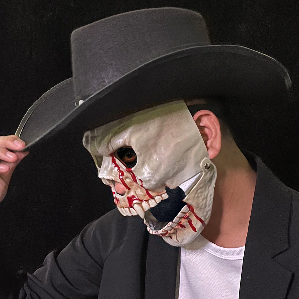 zb跨境万圣节eva骷髅面具逼真面罩恶搞装扮道具半脸面具派 对道具