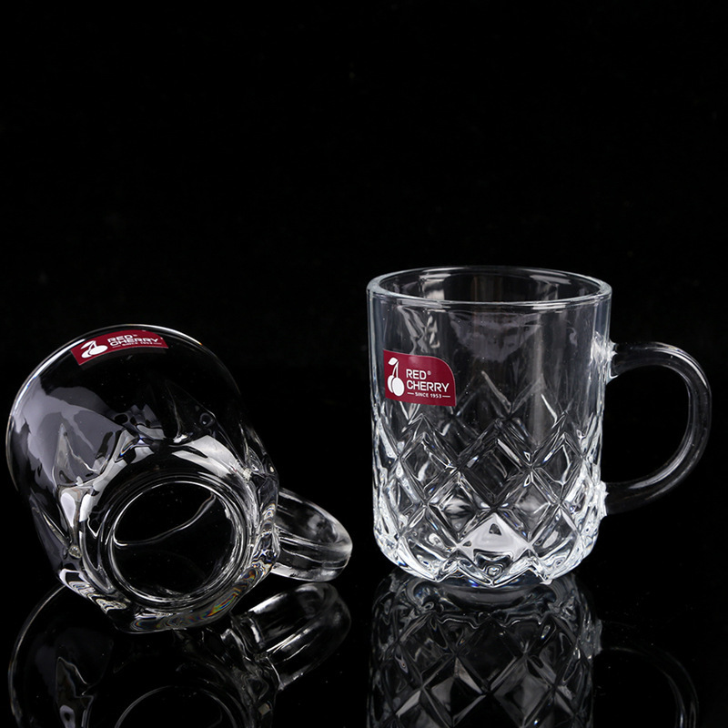 Factory Wholesale Household Drinking Cups Hila Handle Cup Logo Whiskey Shot Glass Bar Beer Mug Glass Cup