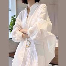 白色衬衫女新款2024春夏季法式气质宽松小衫衬衣防晒开衫长袖上衣