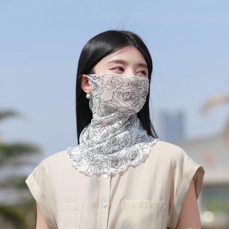 Nylon Summer Thin Multi-Functional Variety Mesh Collar Pullover Versatile Mask Small Scarf Veil Ear Hanging Scarf