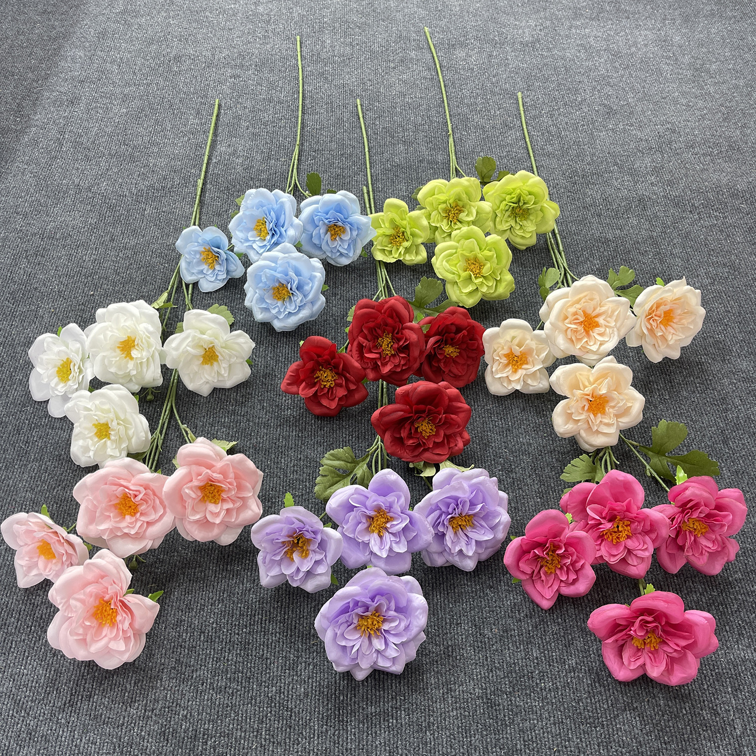 4头黄蕊开心玫 仿真花 婚庆居家装饰假花 批发-阿里巴巴