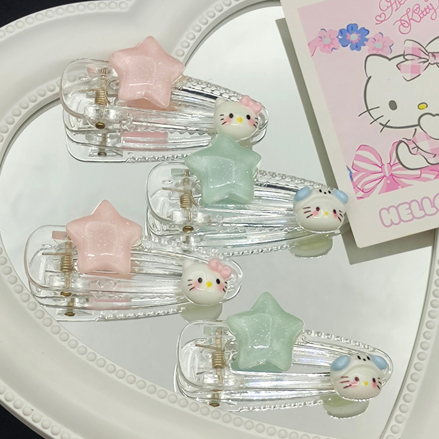 Cute Kitty Barrettes Bangs Side Clip XINGX Hair Accessories Headwear Cropped Hair Clip Barrettes Duckbill Clip Maiden Style Headdress