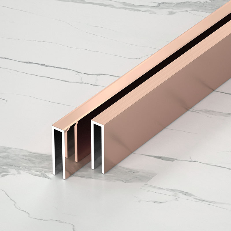 304不锈钢u型槽黑钛金装饰线条电视背景墙吊顶包边金属收边条压条