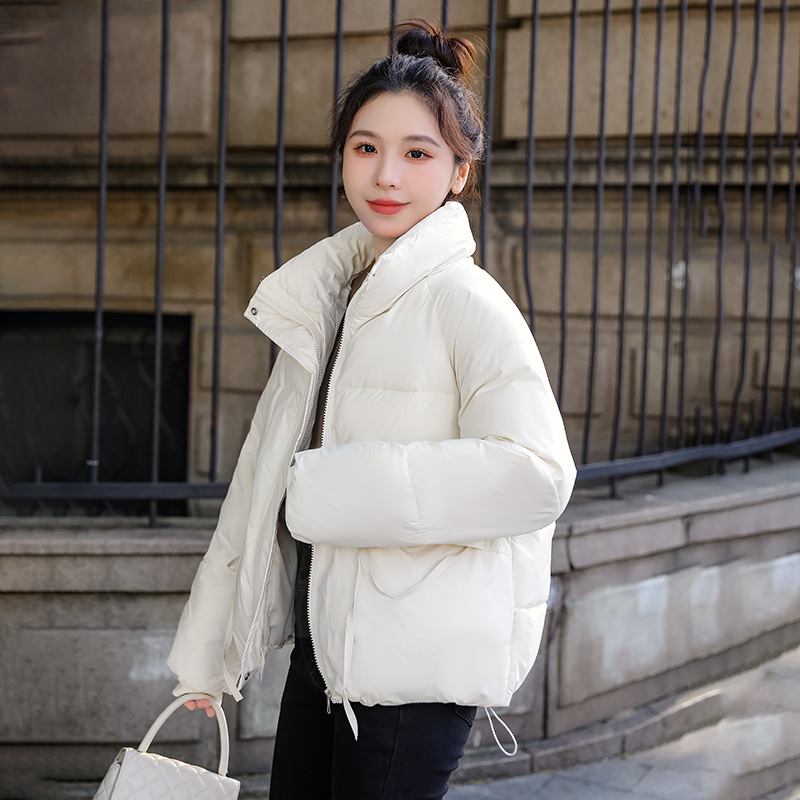外贸棉衣女短款羽绒棉服加厚袖子立领棉袄外套女装韩版面包服
