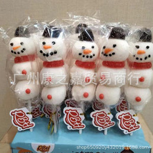批发 润佰慧圣诞节雪人造型棉花啫喱糖串串卡通创意儿童小零食45g