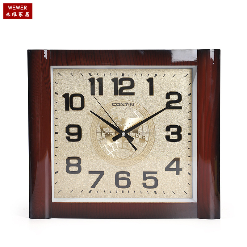 Kangtian Wall Clock Square Simple Atmospheric Electronic Wall Clock Living Room Mute Clock Home Factory Direct Supply Foreign Trade