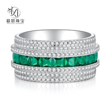 慕景珠宝 2022新款S925银小众潮酷指环王嘉尔同款豪镶撞色戒指女