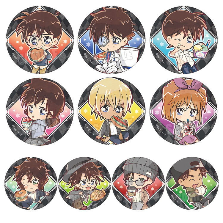 名侦探柯南动漫徽章工藤新一怪盗基德羽田秀吉剧场版q版胸章吧唧p-阿