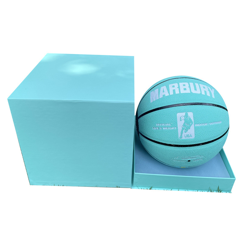 马布里蒂芙尼绿成人篮球7号标准比赛pu吸湿球蓝绿送礼物篮球厂家