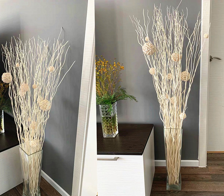 天然龙柳干枝曲柳树枝龙桑玄关隔断橱窗落地装饰干花婚庆拱门