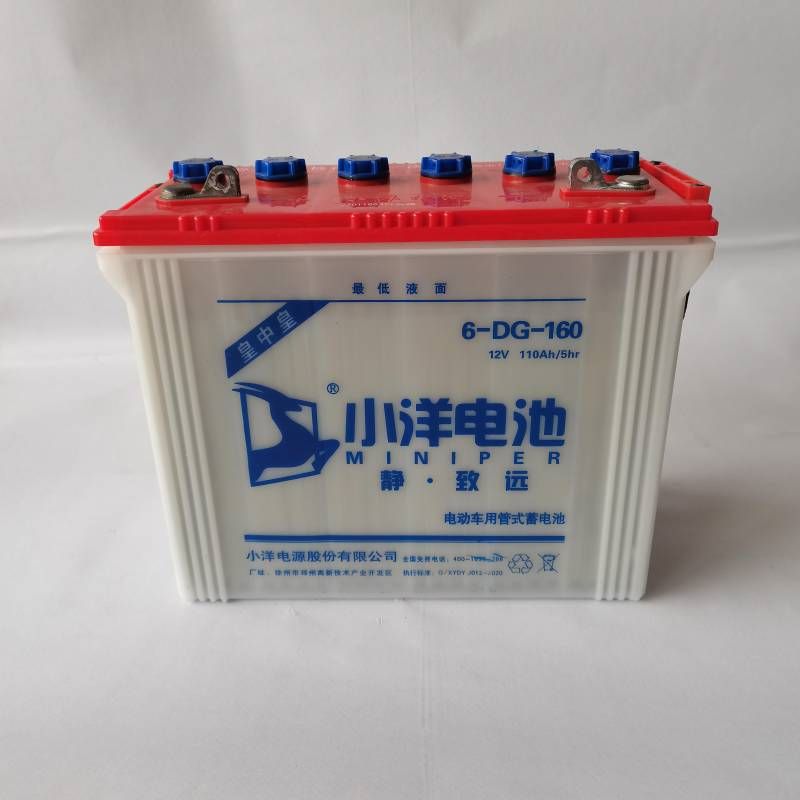 小洋6-dg-160电动三轮车用蓄电池 12v110a带液充电态蓄电量大从优