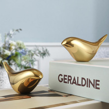 黄铜小鸟摆件创意美式样板房客厅茶几摆设欧式现代家居装饰品摆件