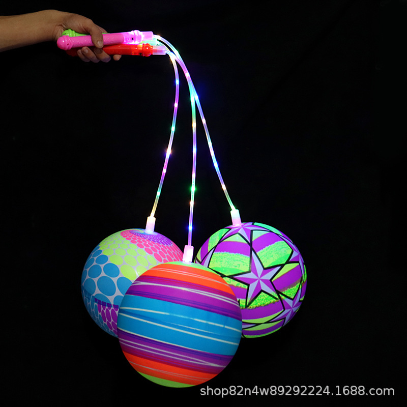 LED Light 2-Section Handle Luminous Swing Ball Portable Flash Fitness Swing Ball Children's Toy Stall Night Market