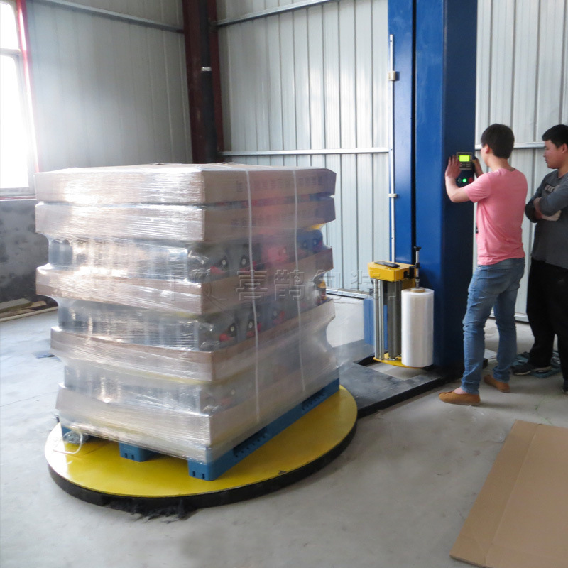 自动预拉伸薄膜缠绕机纸箱托盘缠绕包装机托盘打包机省膜30%