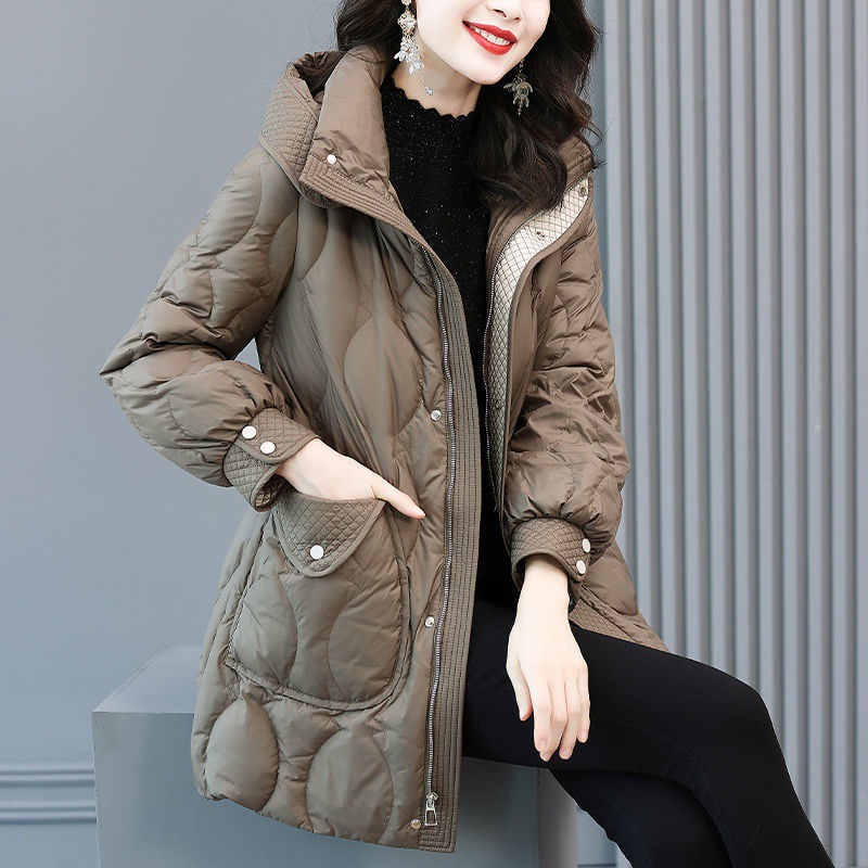 2021冬季新款大码女装小个子时尚高端设计感加厚保暖连帽棉服外套