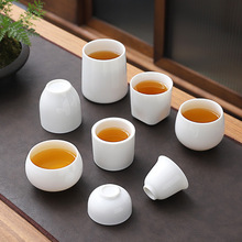 德化羊脂玉白瓷茶杯茶盏中式家用单杯茶碗主人杯陶瓷功夫品茗杯