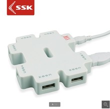 SSK/飚王 积木SHU011 USB2.0分线器 7口 带独立电源HUB集线扩展器