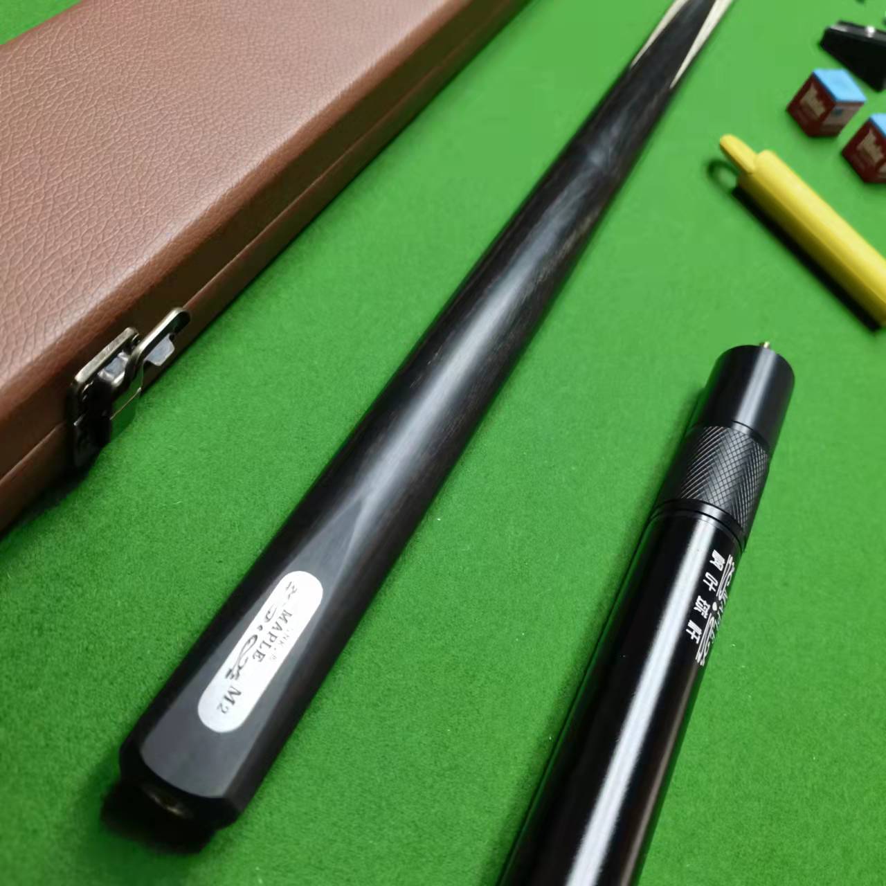 枫叶m2台球杆英式斯诺克小头球杆中式黑八通体桌球杆10mm台球配件