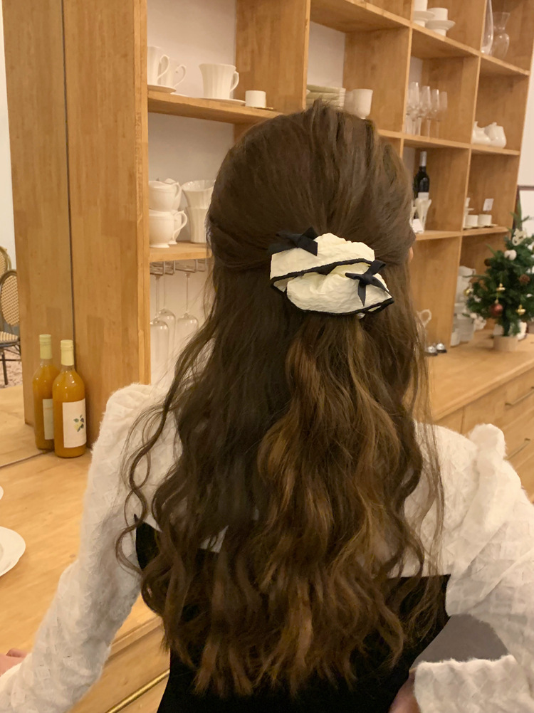 Gentle Classic Style Bow Hair Rope Sweet Temperament Hair Band Large Intestine Ring Headband Bun Hair Ornament 2023 Spring