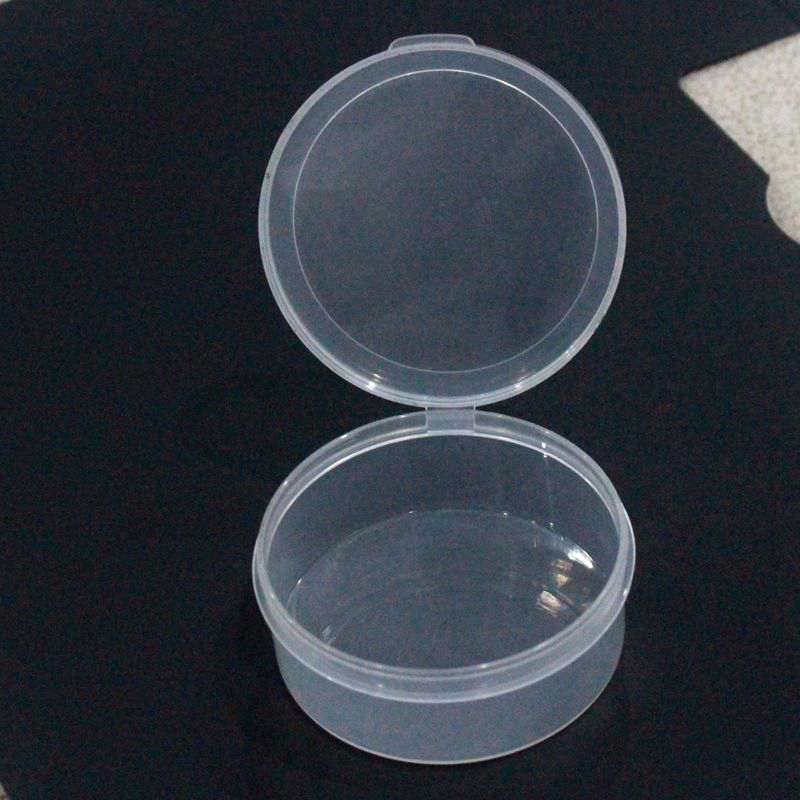 现货粉扑收纳盒连体透明pp圆形有盖饰品配件渔具电子元件塑料盒子