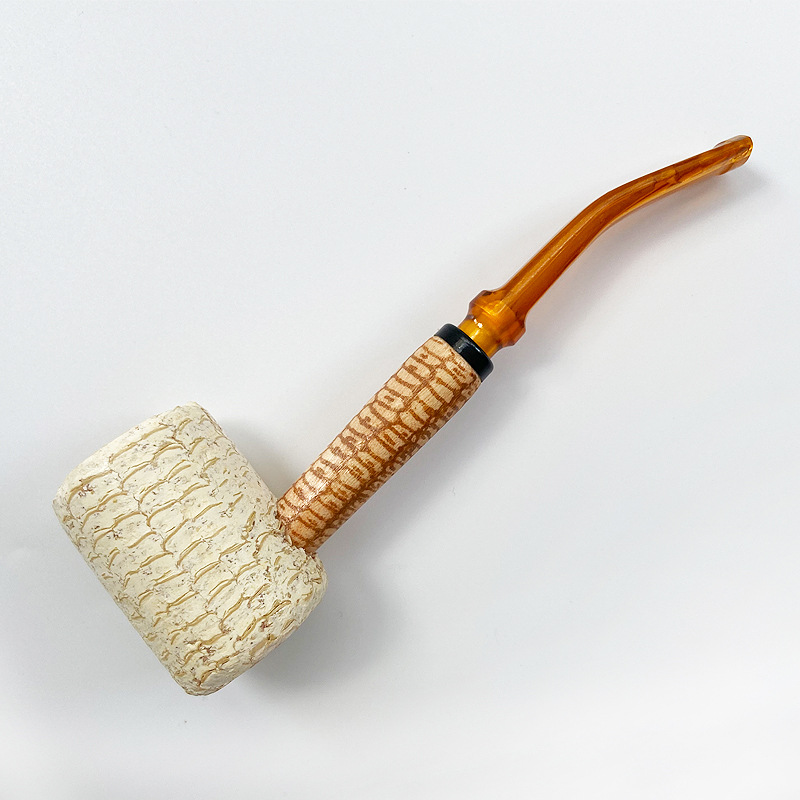 手工玉米芯烟斗乡绅酒桶9mm过滤芯斗抽烟丝斗草密苏里乡绅斗同款