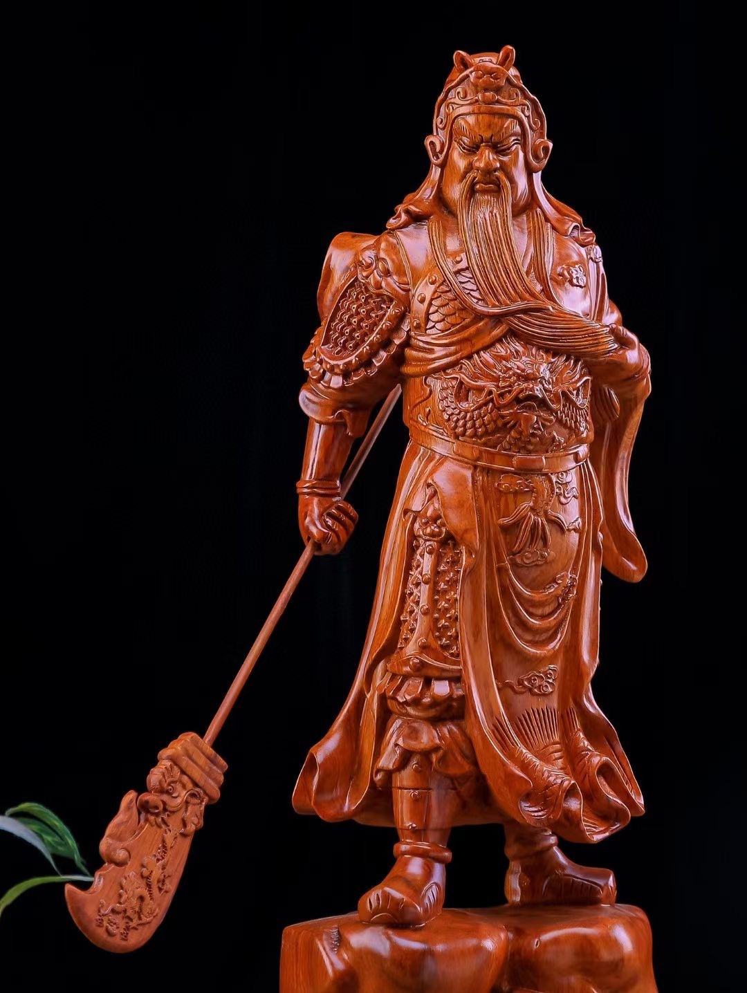 非洲花梨木关公 义薄云天关云长木质摆件 关羽花梨木工艺品