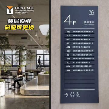 新款楼层索引牌可更换酒店公司科室牌指引牌写字楼导向牌水牌