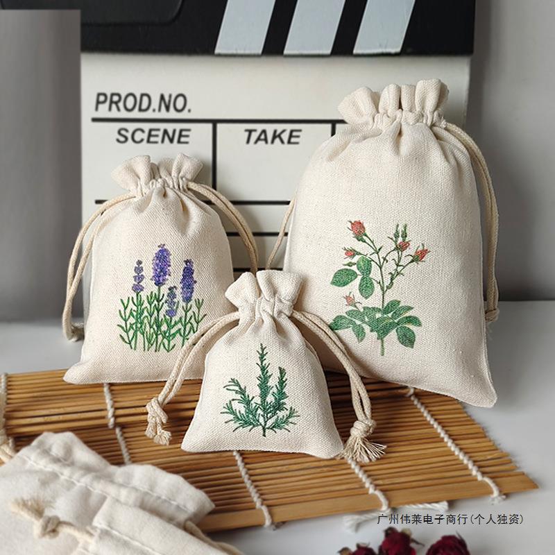 小布袋香包袋香囊空袋大号收纳袋图案抽绳束口袋