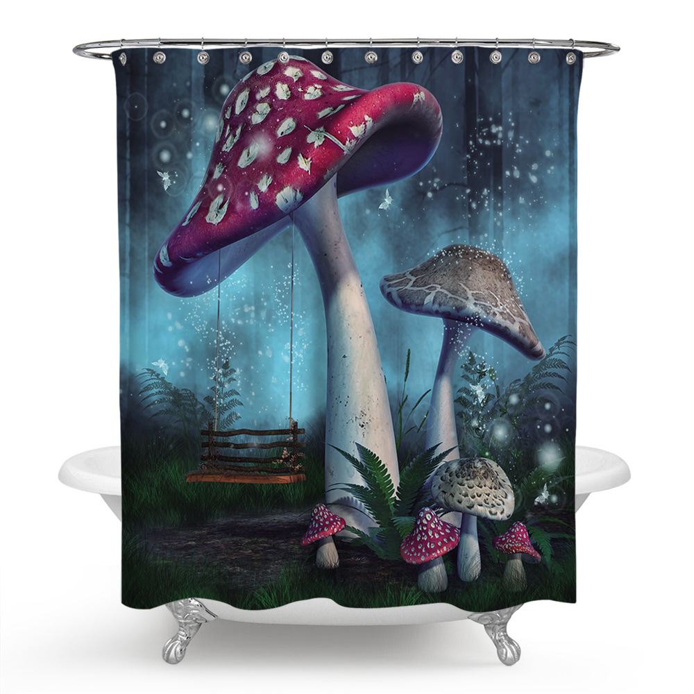 Manufacturer Mushroom Series Modern Simple Original Shower Curtain Craft Personalized Shower Curtain Water-Repellent Cloth