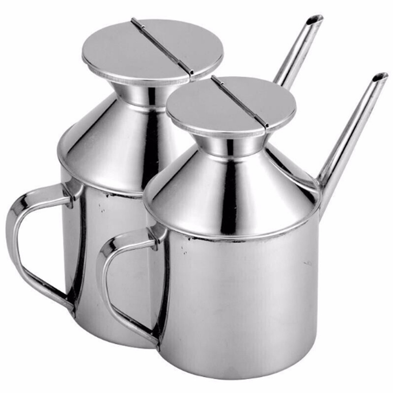 不锈钢小油壶有耳调料壶厨房酱醋油瓶油罐餐厅调味瓶盒酱油瓶无耳