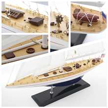 实木帆船模型单桅美式欧式玄关装饰品一帆风顺博物馆现代摆件