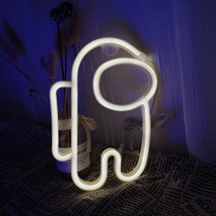 海创跨境专供新款太空人造型led 霓虹灯宇宙宇航员房间装饰氛围灯