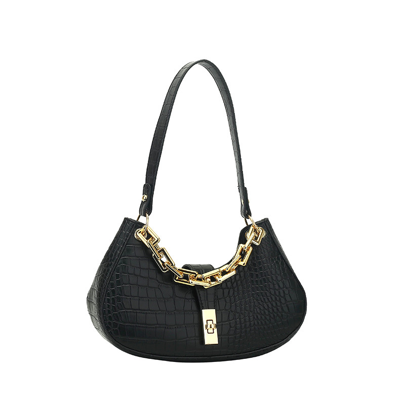 Wholesale Bag Female Bags2023 Summer Popular Crocodile Pattern Chain Handbag Fashion Twist Lock Underarm Shoulder Bag