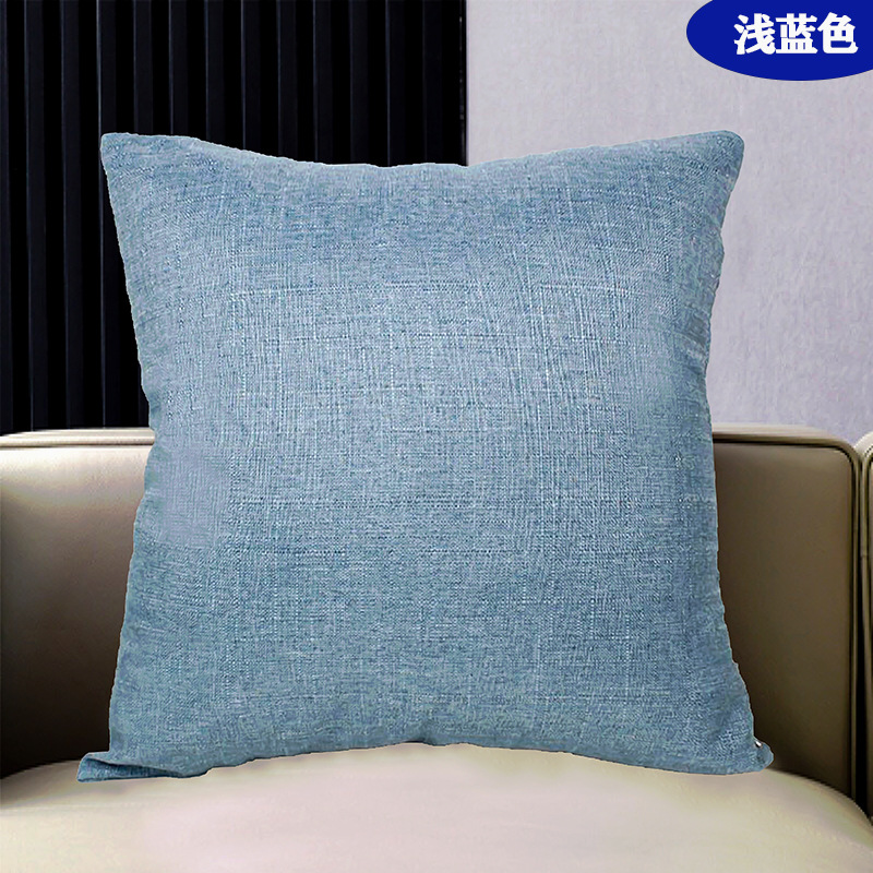 Factory Direct Sales Solid Color Linen Pillow Car Home Office Cotton and Linen Cushion Case Dormitory Sofa Cushion