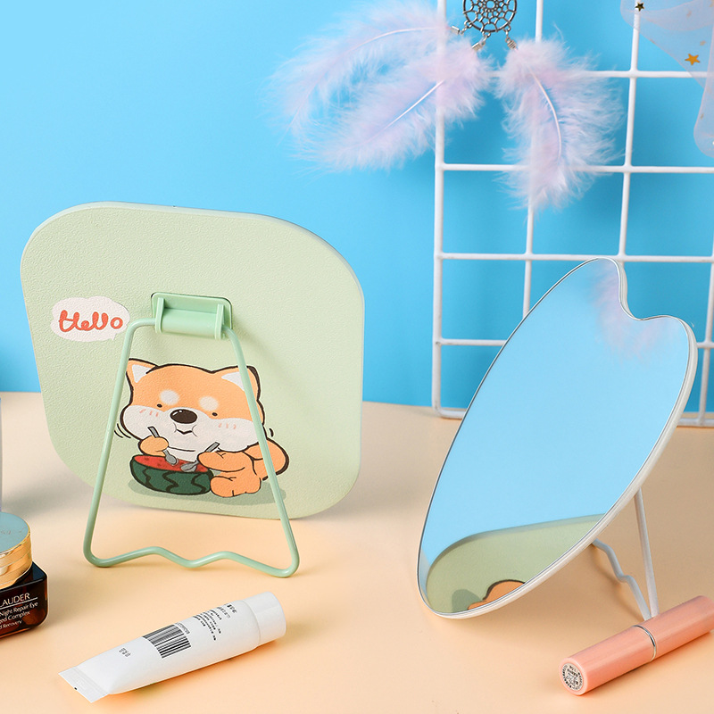 New Irregular Makeup Mirror Creative Stand Cosmetic Mirror Cartoon Student Dormitory Mirror Can Be Hung Can Stand Desktop Mirror