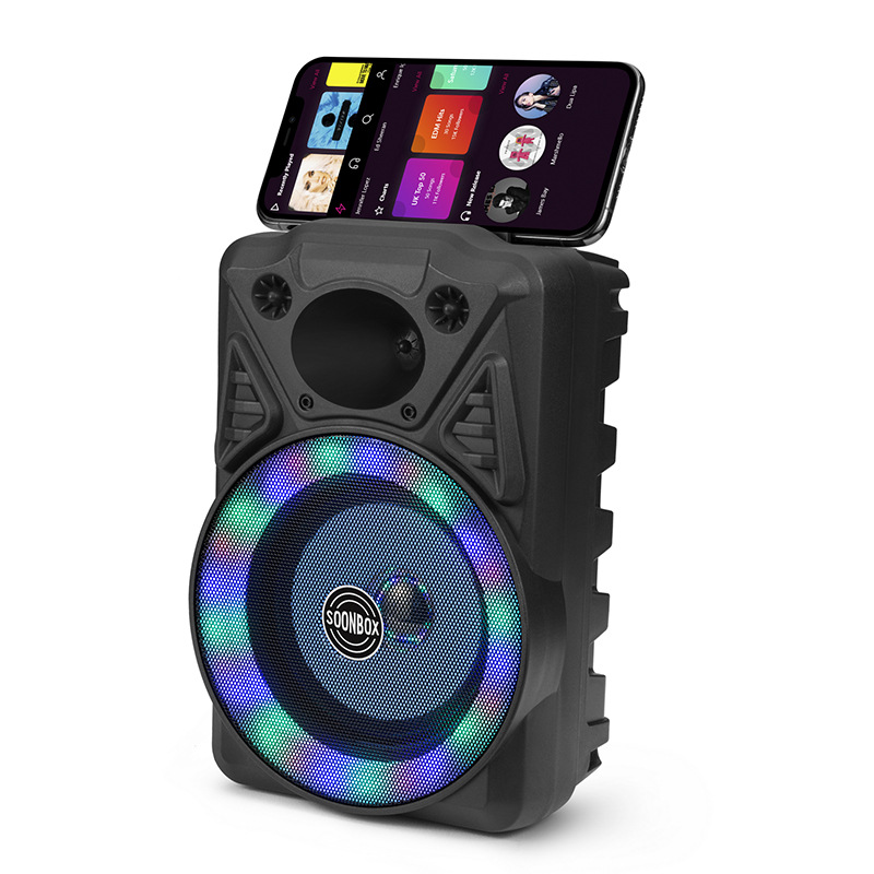 Bluetooth Speaker S30 Family KTV Card with Microphone Square Dance Outdoor Colorful Light 4-Inch Portable Speaker