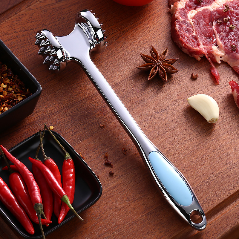 锌合金敲肉锤嫩肉锤家用双面精铸牛排打肉锤松肉锤创意厨房小工具