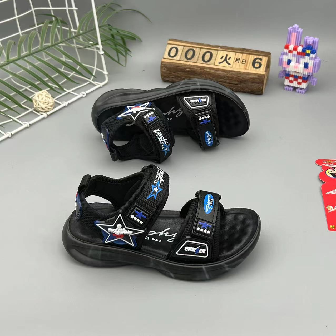 男童凉鞋2024新款夏季运动儿童露趾沙滩鞋中大童男孩防