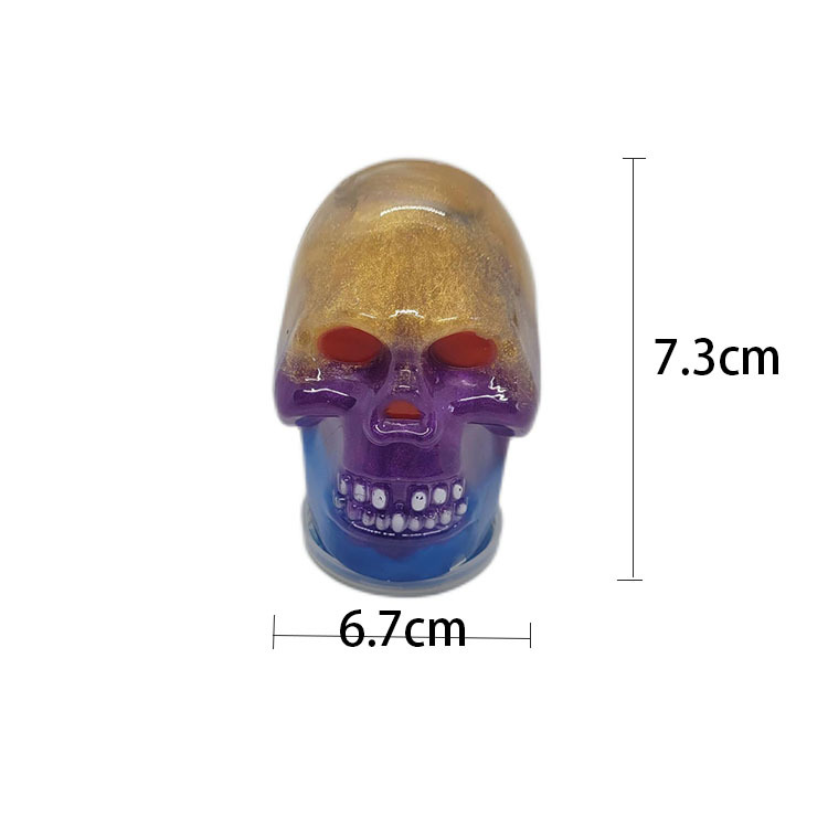 Cross-Border Halloween Big Ghost Head Colorful Glue Colorful Mud Novelty Toy Putty Slime Toys Sand Skin Glue