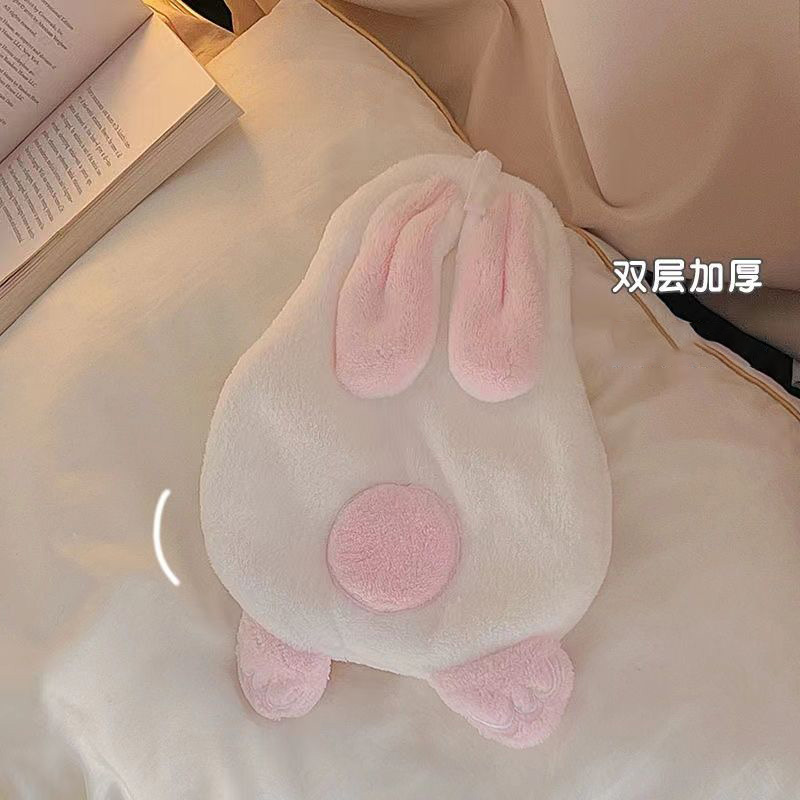 Rabbit Hand Towel Hanging Cute Cartoon Small Towel Kitchen Bathroom Thickened Absorbent Coral Fleece Rag