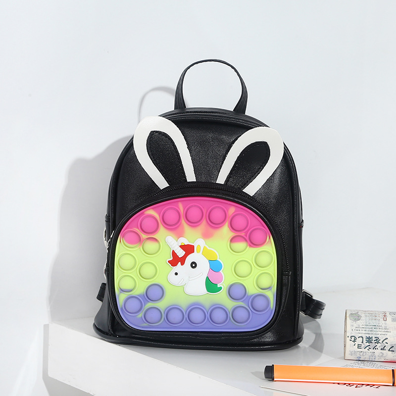 New Mouse Killer Pioneer Children's Schoolbag Kindergarten Decompression Waterproof Unicorn Backpack Small Pinch Bubble Silicone Bag